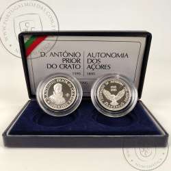 Proof Silver coins of 100 Escudos 1995, Joint issue of D. António Prior do Crato and the Centenary of Autonomy of the Azores.