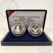 Proof Silver coins of 100 Escudos 1995, Joint issue of D. António Prior do Crato and the Centenary of Autonomy of the Azores.