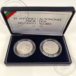 Proof Silver coins of 100 Escudos 1995, Joint issue of D. António Prior do Crato and the Centenary of Autonomy of the Azores.