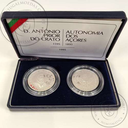 Proof Silver coins of 100 Escudos 1995, Joint issue of D. António Prior do Crato and the Centenary of Autonomy of the Azores.