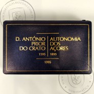Prata Proof, 100 Escudos 1995, Emissão conjunta moeda de D. António Prior do Crato e moeda do Centenário da Autonomia dos Açores
