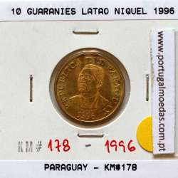 Paraguay, 10 Guaranies 1996 Nickel Steel, (UNC), World Coins Paraguay KM 178a