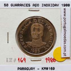 Paraguay, 50 Guaranies 1988 Stainless Steel, (UNC), World Coins Paraguay KM 169
