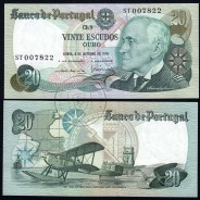 20 Escudos 1978 Gago Coutinho 4/10/1978, 20$00 Vinte Escudos 4/10/1978 Chapa:9 Banco de Portugal, (NC), Pick 176b 13.57