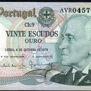 20 Escudos 1978 Gago Coutinho 4/10/1978, 20$00 Vinte Escudos 4/10/1978 Chapa:9 Banco de Portugal, (QNC), Pick 176b 13.61