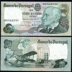 20 Escudos 1978 Gago Coutinho 4/10/1978, 20$00 Vinte Escudos 4/10/1978 Chapa:9 Banco de Portugal, (QNC), Pick 176b 13.49