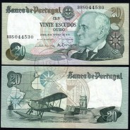 20 Escudos Admiral Gago Coutinho 4.10.1978, Vinte Escudos 4 Outubro 1978 Plate 9 - Bank of Portugal, (QNC), Pick 176b 13.49