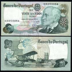 20 Escudos 1978 Gago Coutinho 4/10/1978, 20$00 Vinte Escudos 4/10/1978 Chapa:9 Banco de Portugal, (QNC), Pick 176b 13.44