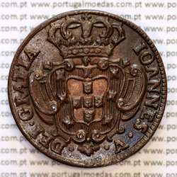 Portugal, copper coin of X Réis 1737 of D. João V, ∅ 34mm, Thick disc 2 mm, (UNC), Very rare coin in this state of conservation