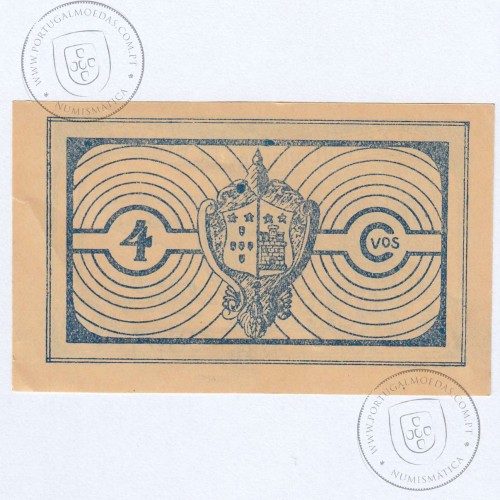 Cédula 4 Centavos Camara Municipal de Bragança, Série G Nº2854, (NC), Referencia nº 1149 no catálogo I.C.P.