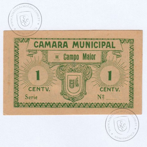 Cédula 1 Centavo Camara Municipal de Campo Maior "Empresa..." (com "S"), (NC), Referencia nº 1290 no catálogo I.C.P.