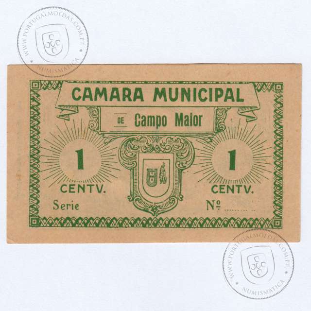 Cédula 1 Centavo Camara Municipal de Campo Maior "Empresa..." (com "S"), (NC), Referencia nº 1290 no catálogo I.C.P.