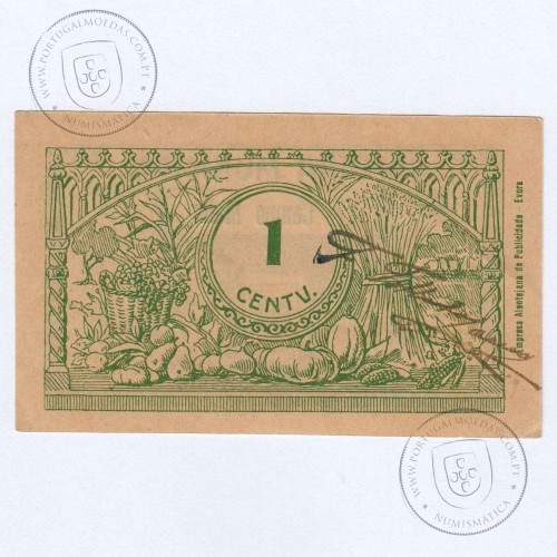 Cédula 1 Centavo Camara Municipal de Campo Maior "Empresa..." (com "S"), (NC), Referencia nº 1290 no catálogo I.C.P.