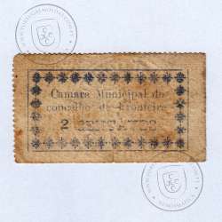 Portuguese notgeld, 2 Centavos Camara Municipal do Concelho de Fronteira, (C), Private emergency money notes from 1917 to 1925.
