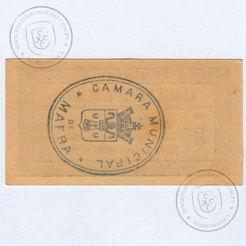 Portuguese notgeld, 1 Centavo Camara Municipal de Mafra,  (NC), Private emergency money notes from 1917 to 1925.