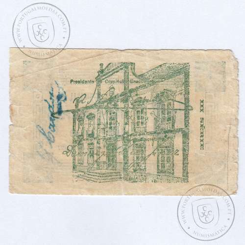Portuguese notgeld, 1 Centavo Camara Municipal de Portalegre,  (C), Private emergency money notes from 1917 to 1925.