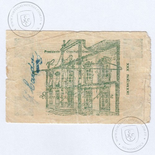 Portuguese notgeld, 1 Centavo Camara Municipal de Portalegre,  (C), Private emergency money notes from 1917 to 1925.