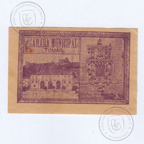 Cédula, 4 Centavos Camara Municipal de Tomar, "Estrelas dos cantos em posição 4", (NC), Referencia nº 4091 no catálogo I.C.P.