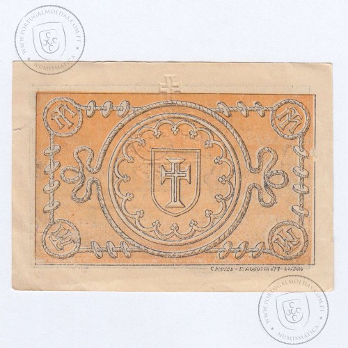 Cédula, 10 Centavos Misericórdia de Tomar, "No rodapé "C.NEVES-R. AUGUSTA 177-Lisboa", (PC), Ref. nº 4097 no catálogo I.C.P.