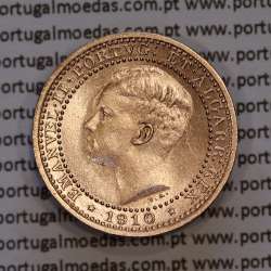 Portugal, bronze coin of 5 réis 1910 D. Manuel II, (UNC), World Coins Portugal KM 555