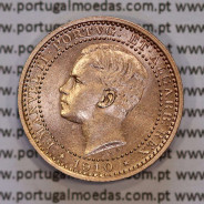 5 réis 1910 bronze D. Manuel II, (Soberba), World Coins Portugal KM 555.