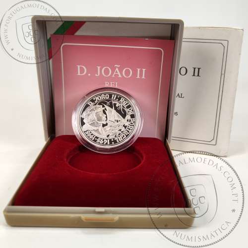 Portugal, 1000 Escudos 1995 D. João II, 500th Anniversary of death of John II, silver Proof, with case, World Coins KM685a