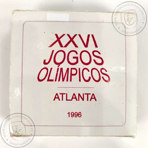 Portugal, Proof Silver coin of 200 Escudos 1996 Summer Olympics, Atlanta, World Coins Portugal KM 687a