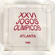 Proof 200 Escudos 1996 XXVI Jogos Olímpicos - Atlanta, Estojo moeda prata Proof 200$00 1996 XXVI Jogos Olímpicos - Atlanta 96