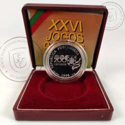 Portugal, Proof Silver coin of 200 Escudos 1996 Summer Olympics, Atlanta, World Coins Portugal KM 687a