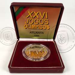 Portugal, Proof Silver coin of 200 Escudos 1996 Summer Olympics, Atlanta, World Coins Portugal KM 687a