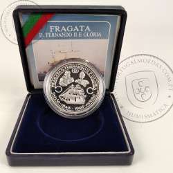 Portugal, 1000 Escudos 1996  Frigate D. Fernando II and Glória, silver Proof, with case, World Coins Portugal KM 688a