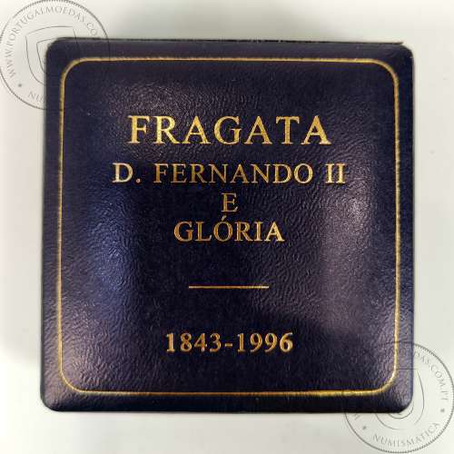 Portugal, 1000 Escudos 1996  Frigate D. Fernando II and Glória, silver Proof, with case, World Coins Portugal KM 688a