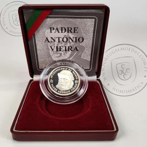 Portugal, Proof silver coin of 500 Escudos 1997 300th Anniversary of the Death of Father António Vieira, with case, KM701a