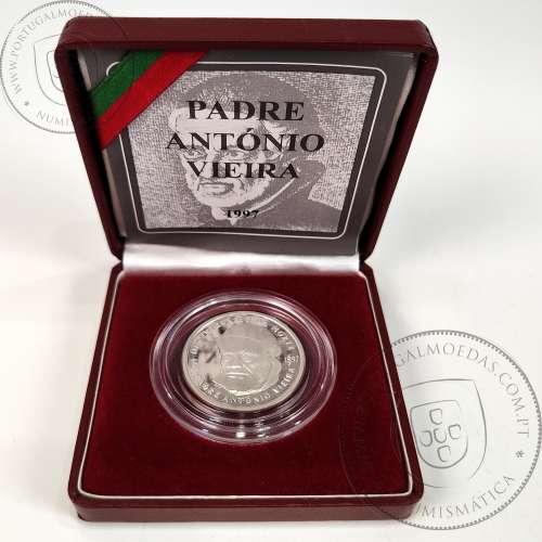 Portugal, Proof silver coin of 500 Escudos 1997 300th Anniversary of the Death of Father António Vieira, with case, KM701a
