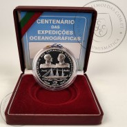 Prata Proof, 1000 Escudos 1997 Centenário das Expedições Oceanográficas, 1000$00 1997 Prata Proof em estojo, World Coins KM 695a