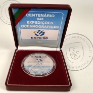 Prata Proof, 1000 Escudos 1997 Centenário das Expedições Oceanográficas, 1000$00 1997 Prata Proof em estojo, World Coins KM 695a