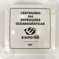 Prata Proof, 1000 Escudos 1997 Centenário das Expedições Oceanográficas, 1000$00 1997 Prata Proof em estojo, World Coins KM 695a