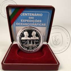 1000 Escudos 1997 100th Anniversary of Oceanographic Expeditions, silver Proof, with case, World Coins Portugal KM695a