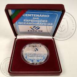 1000 Escudos 1997 100th Anniversary of Oceanographic Expeditions, silver Proof, with case, World Coins Portugal KM695a