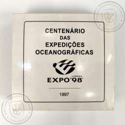 1000 Escudos 1997 100th Anniversary of Oceanographic Expeditions, silver Proof, with case, World Coins Portugal KM695a