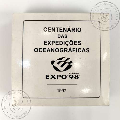 1000 Escudos 1997 100th Anniversary of Oceanographic Expeditions, silver Proof, with case, World Coins Portugal KM695a