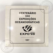 1000 Escudos 1997 Centenário das Expedições Oceanográficas, 1000$00 1997 Prata Proof em estojo, World Coins KM 695a