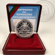 1000 Escudos 1997 Centenário das Expedições Oceanográficas, 1000$00 1997 Prata Proof em estojo, World Coins KM 695a a62