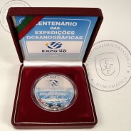 1000 Escudos 1997 Centenário das Expedições Oceanográficas, 1000$00 1997 Prata Proof em estojo, World Coins KM 695a a63