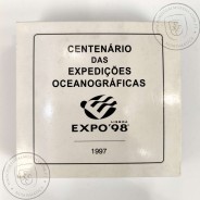 1000 Escudos 1997 Centenário das Expedições Oceanográficas, 1000$00 1997 Prata Proof em estojo, World Coins KM 695a