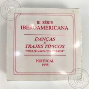 Proof, 1000 Escudos 1997 dança dos Pauliteiros, III série Ibero-americana, Estojo moeda prata Proof, Portugal KM 704a 19
