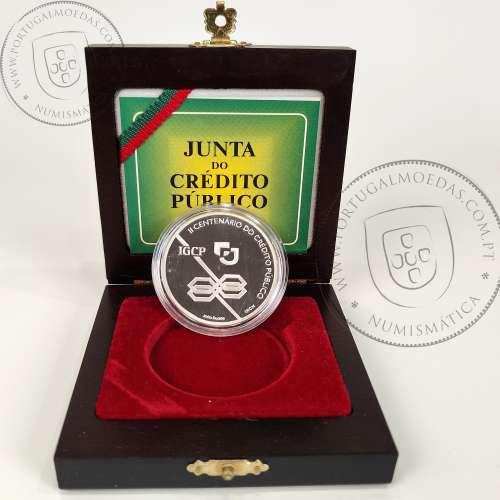 Prata Proof, 1000 Escudos 1997 II Centenário do Crédito Público, 1000$00 1997 Prata Proof em estojo, World Coins KM 703a 12