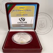 Prata Proof, 1000 Escudos 1998 Ano Internacional dos Oceanos,EXPO`98, 1000$00 1998 Prata Proof em estojo, World Coins KM 707a 03