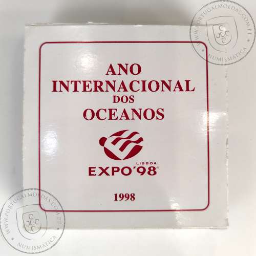 Portugal, 1000 Escudos 1998 International Year of Oceans, EXPO`98, silver Proof coin, with case, World Coins Portugal KM707a 11