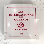 Portugal, 1000 Escudos 1998 International Year of Oceans, EXPO`98, silver Proof coin, with case, World Coins Portugal KM707a 11